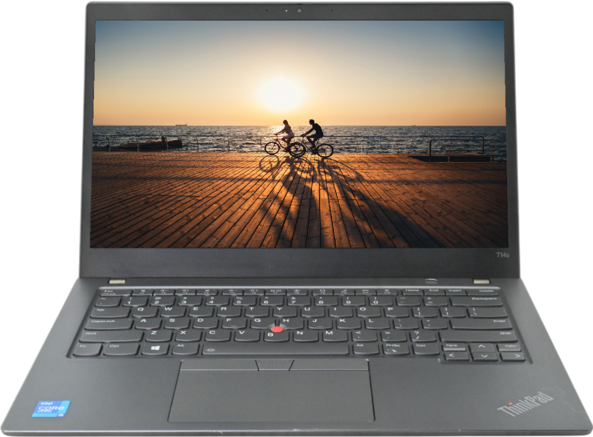 Lenovo ThinkPad T14s Touch - angled view showing FHD display