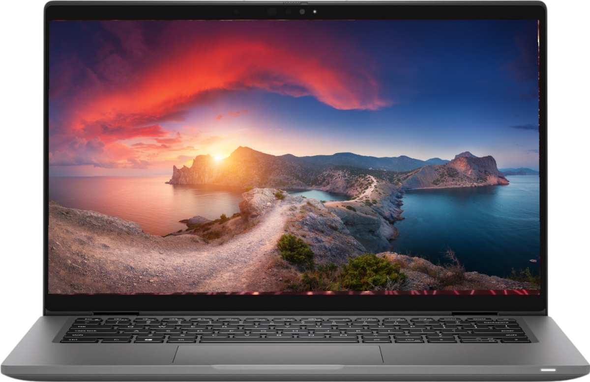 Dell Latitude 7430 Black - angled view showing FHD non-touch display