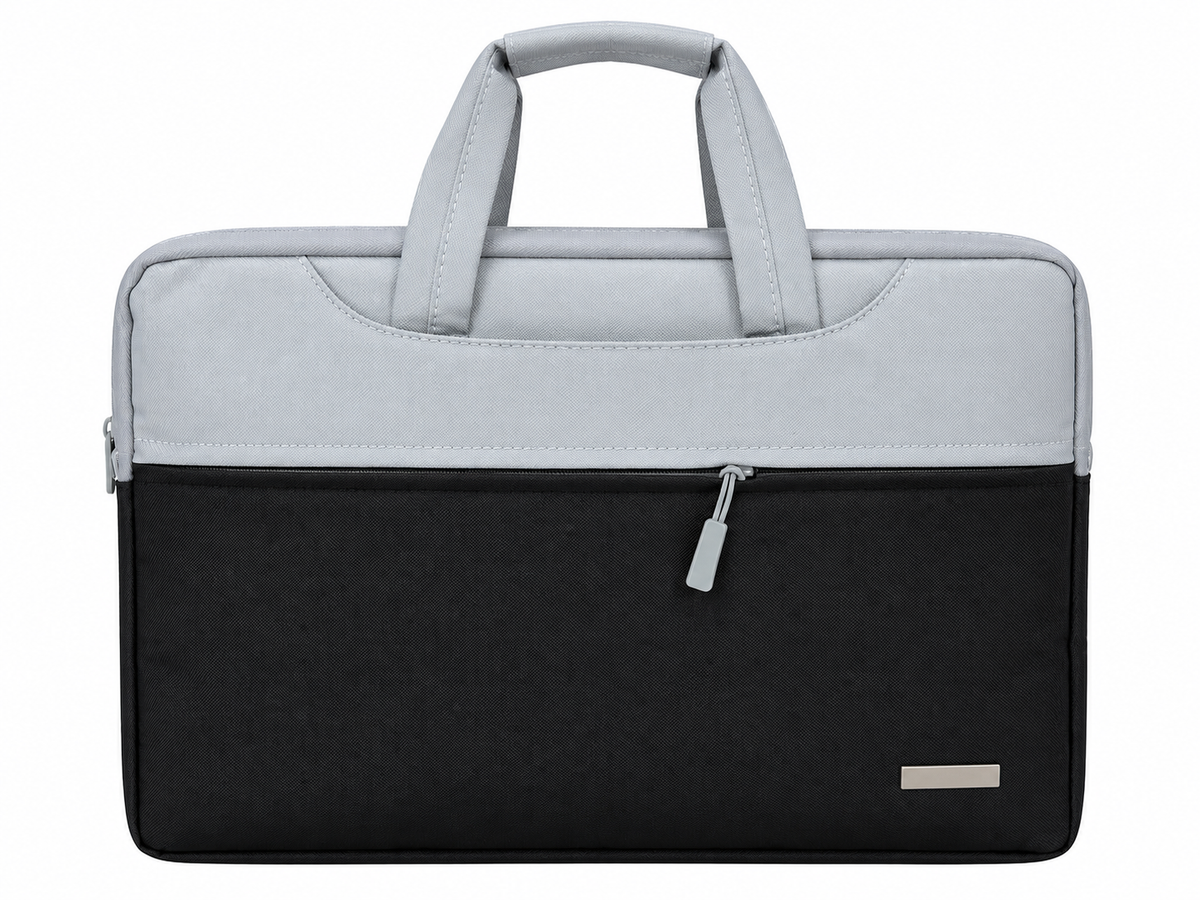 Slim laptop bag 15.1-16.2 inch two-tone sleeve briefcase - Black