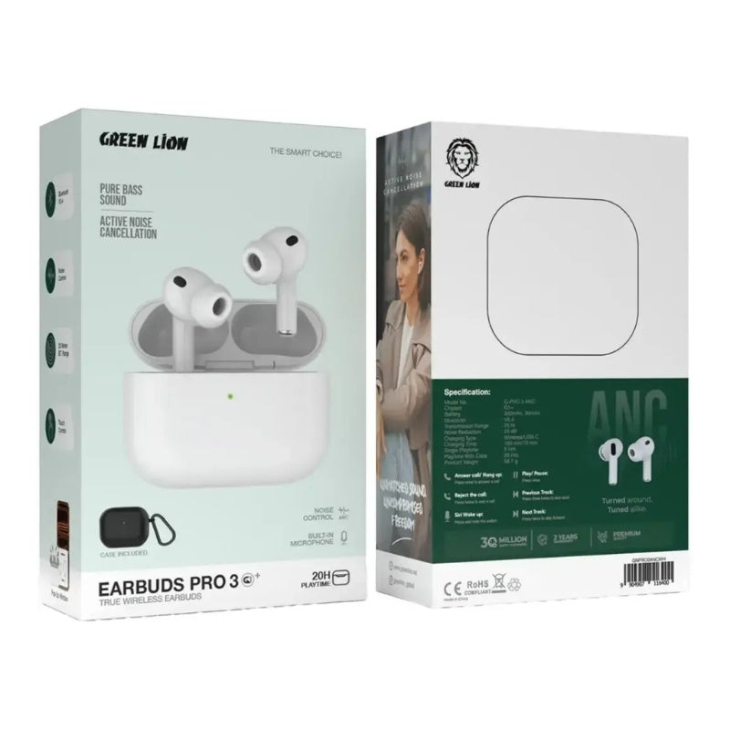 Green Lion Earbuds Pro 3 — in the box