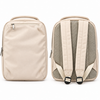 Backpack 20010 slim laptop backpack - Beige, front and back