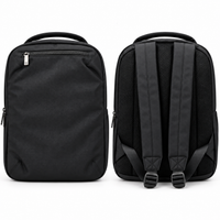 Backpack 20010 slim laptop backpack - Black, front and back