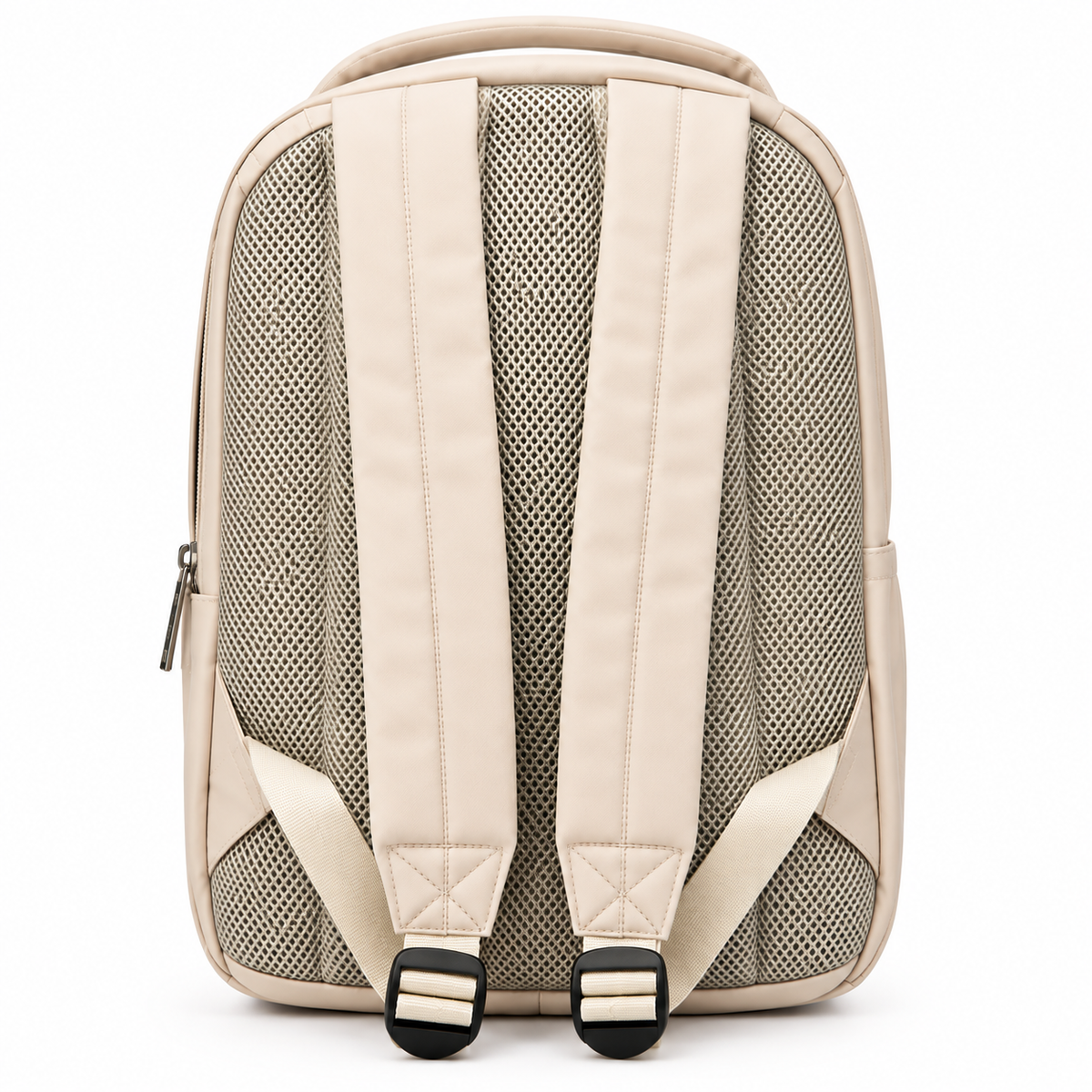 Backpack 20010 slim laptop backpack - Beige, padded mesh back and straps