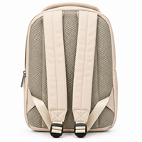 Backpack 20010 slim laptop backpack - Beige, padded mesh back and straps