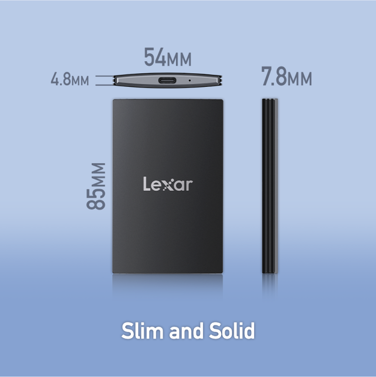 Lexar SL500 external SSD side view