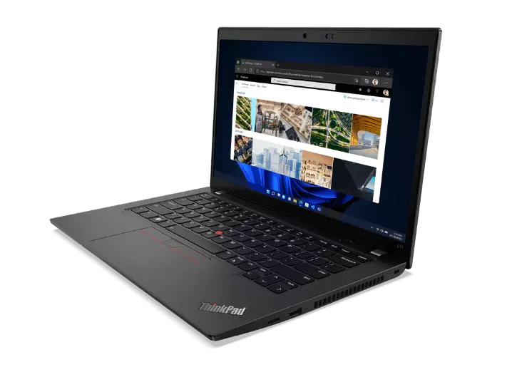 Lenovo ThinkPad L14 Gen 3 business laptop - front view with backlit keyboard