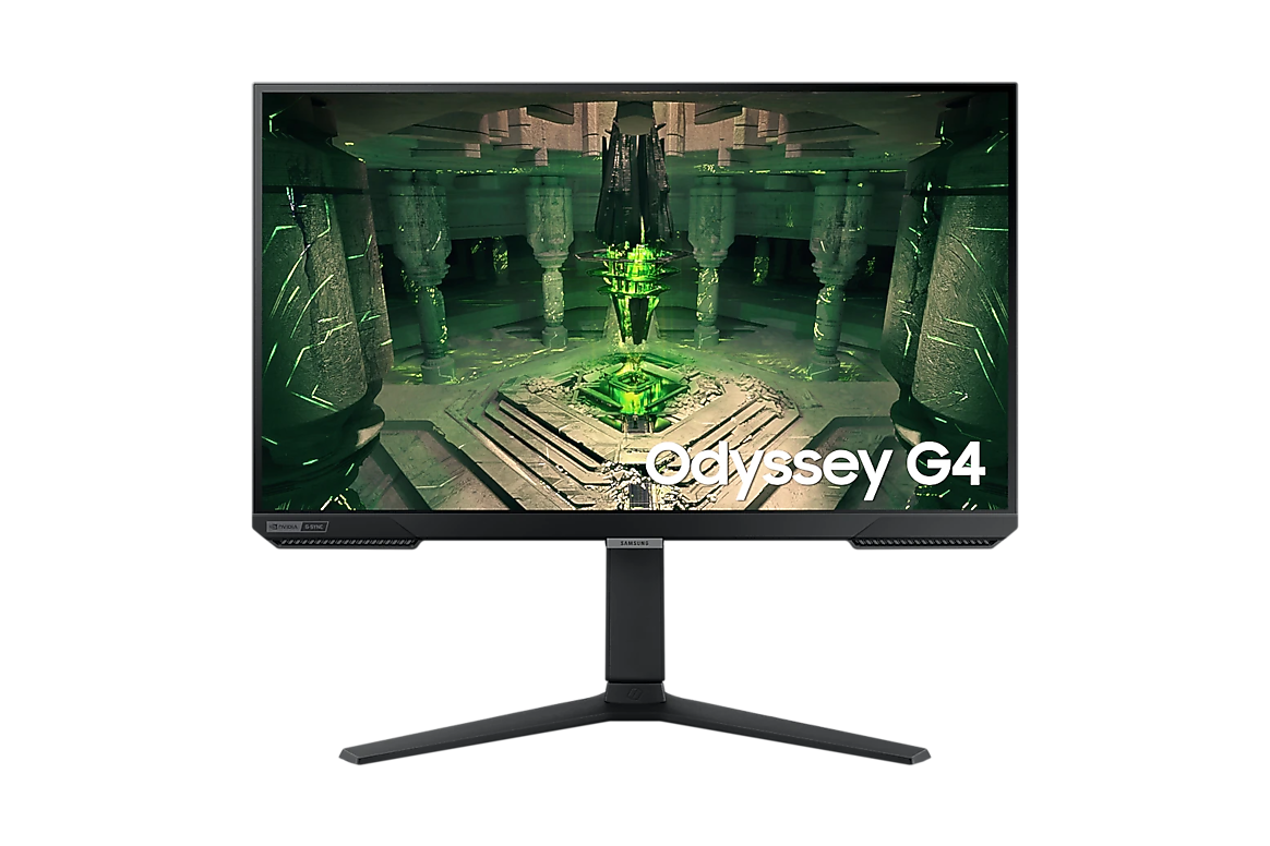 Samsung Odyssey G4 25 inch FHD IPS 240Hz gaming monitor - front view black