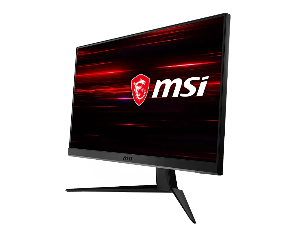 MSI Optix G241 gaming monitor - angled view showing frameless design
